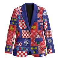 Croatia Christmas Patchwork Blazer - Wonder Print Shop