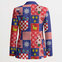 Croatia Christmas Patchwork Blazer - Wonder Print Shop