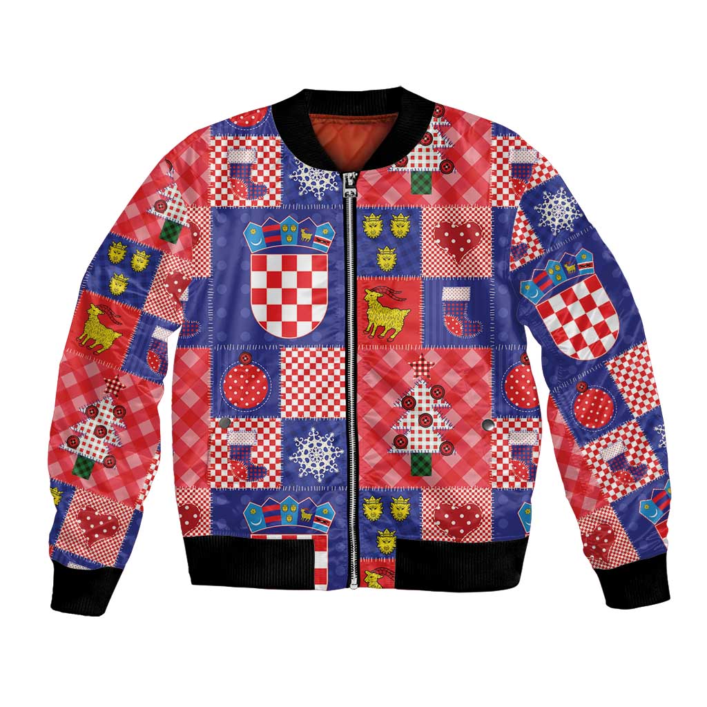 Croatia Christmas Patchwork Bomber Jacket - Wonder Print Shop