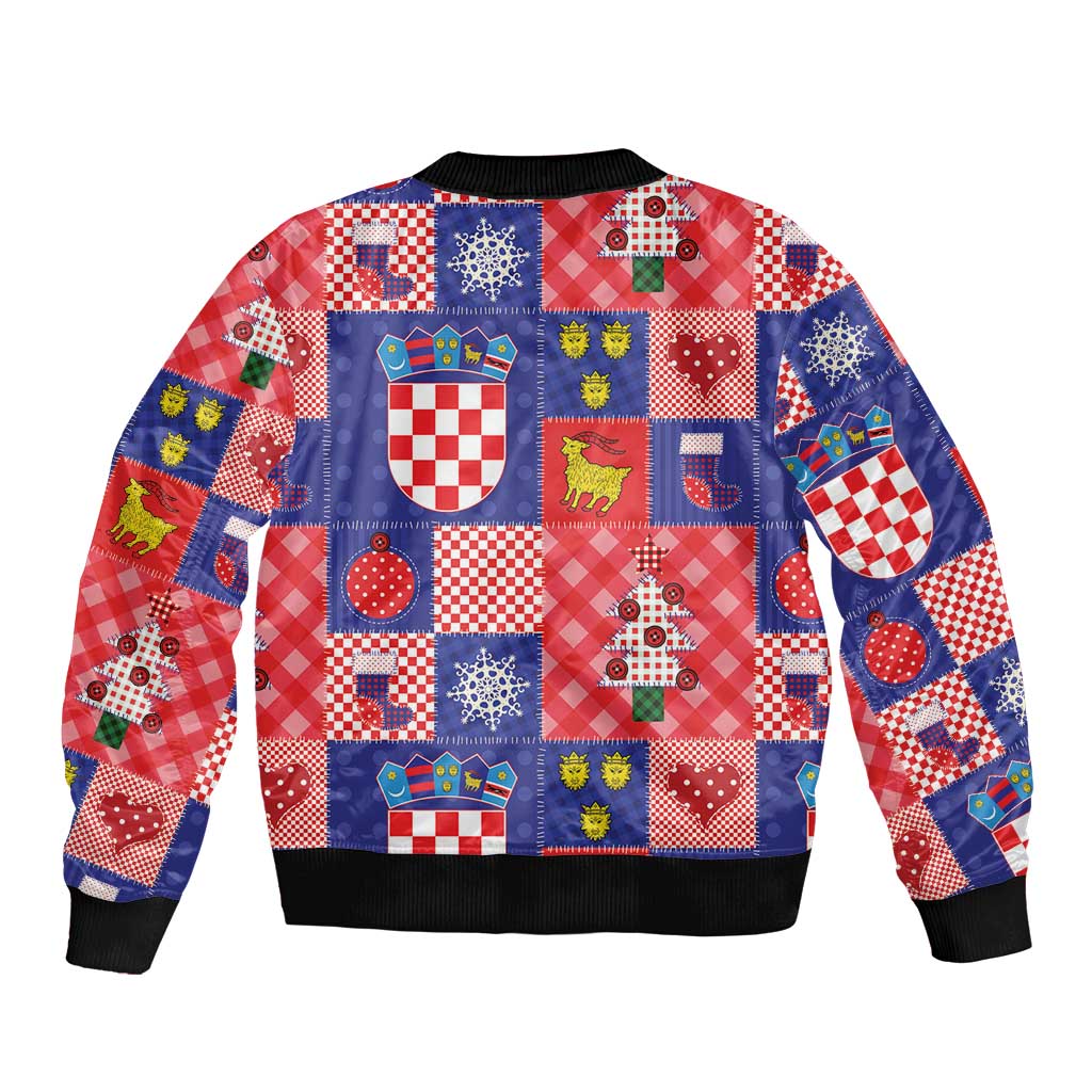 Croatia Christmas Patchwork Bomber Jacket - Wonder Print Shop