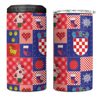 Croatia Christmas Patchwork 4 in 1 Can Cooler Tumbler - Wonder Print Shop