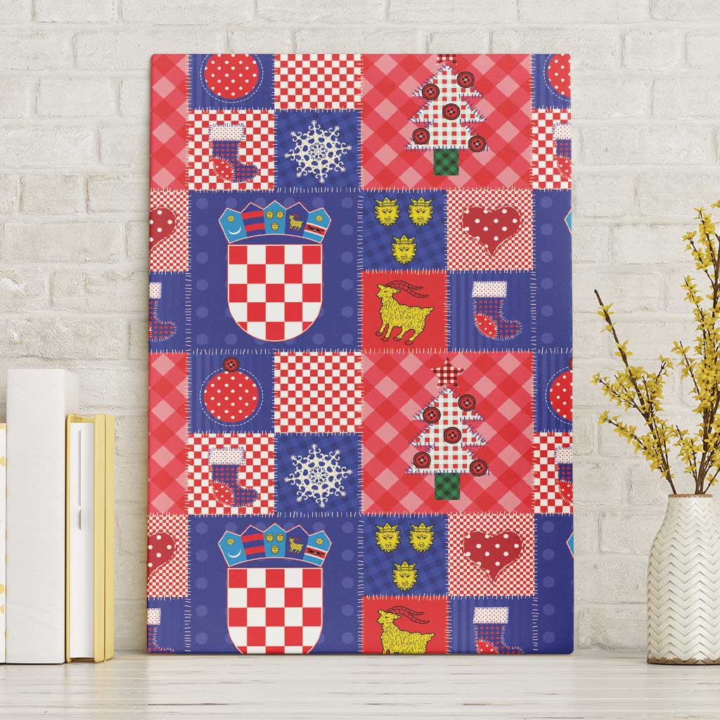 Croatia Christmas Patchwork Canvas Wall Art - Wonder Print Shop