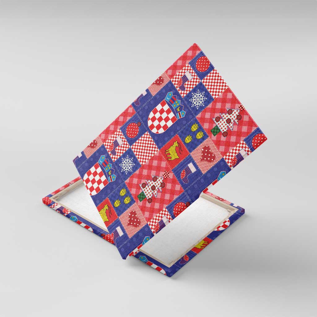 Croatia Christmas Patchwork Canvas Wall Art - Wonder Print Shop