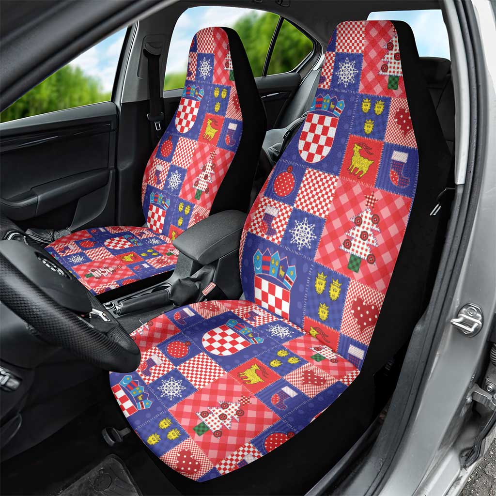 Croatia Christmas Patchwork Car Seat Cover - Wonder Print Shop