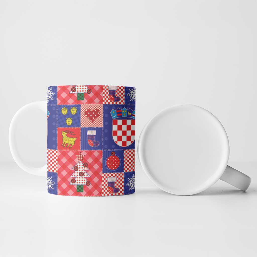 Croatia Christmas Patchwork Ceramic Mug - Wonder Print Shop