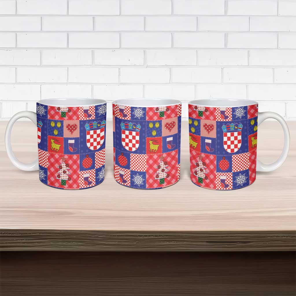 Croatia Christmas Patchwork Ceramic Mug - Wonder Print Shop