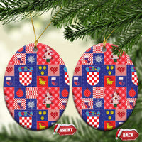 Croatia Christmas Patchwork Ceramic Ornament - Wonder Print Shop