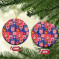 Croatia Christmas Patchwork Ceramic Ornament - Wonder Print Shop