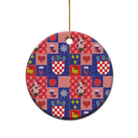 Croatia Christmas Patchwork Ceramic Ornament - Wonder Print Shop