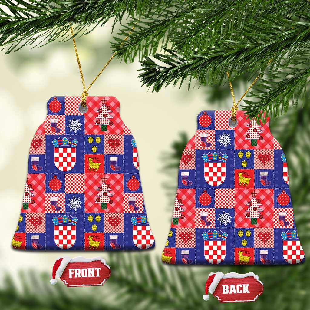 Croatia Christmas Patchwork Ceramic Ornament - Wonder Print Shop