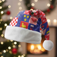 Croatia Christmas Patchwork Christmas Santa Hat - Wonder Print Shop