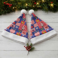 Croatia Christmas Patchwork Christmas Santa Hat - Wonder Print Shop