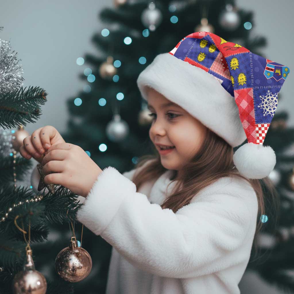 Croatia Christmas Patchwork Christmas Santa Hat - Wonder Print Shop