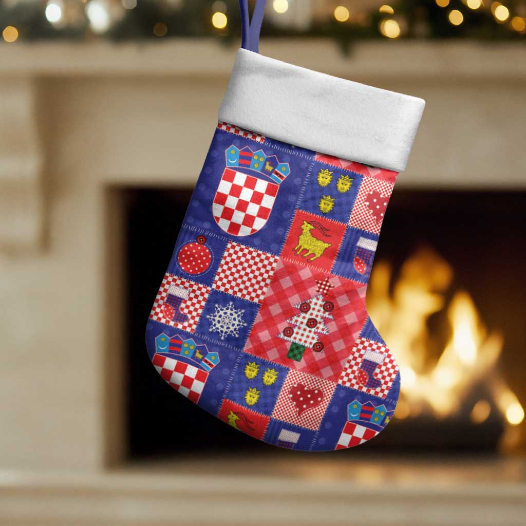Croatia Christmas Patchwork Christmas Stocking - Wonder Print Shop