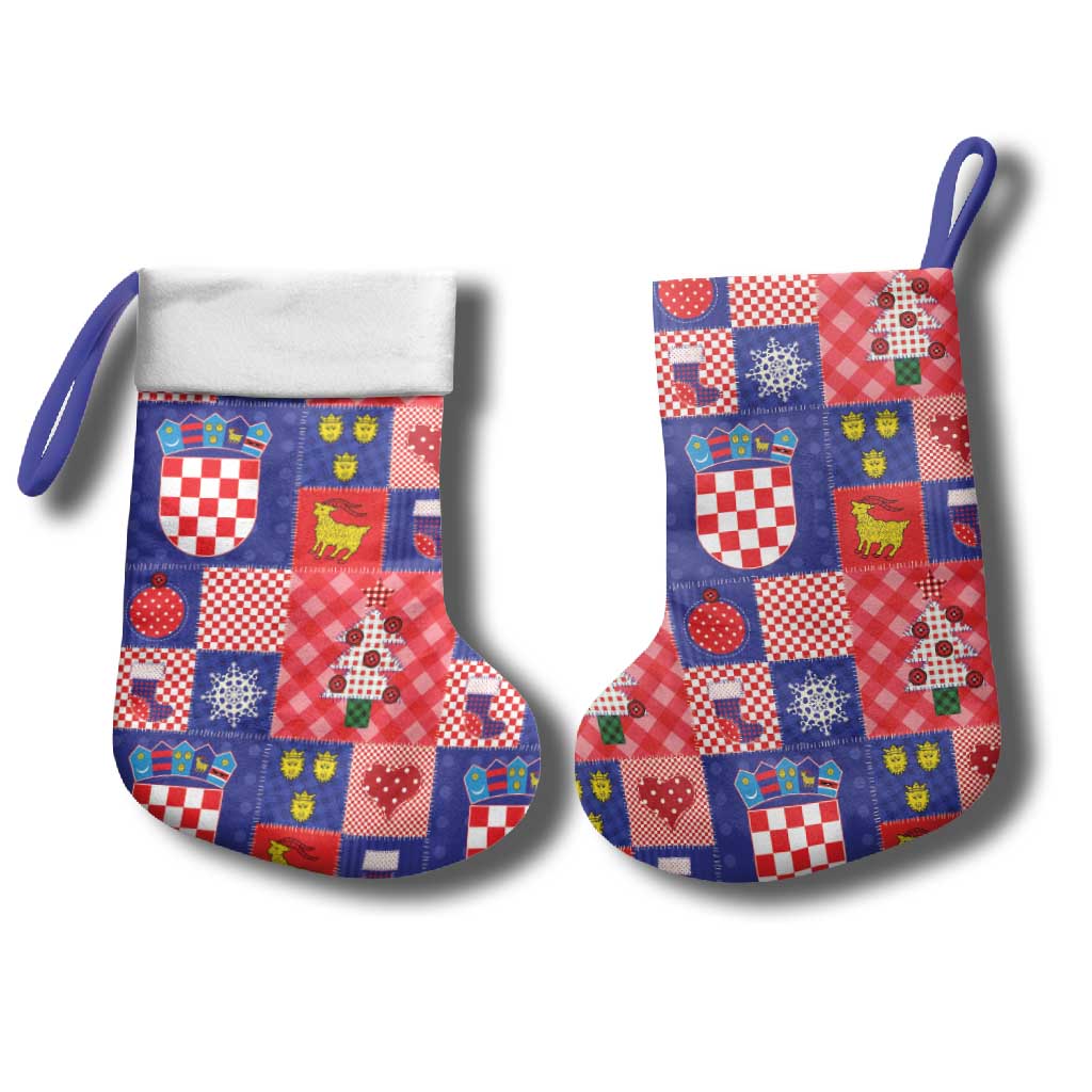 Croatia Christmas Patchwork Christmas Stocking - Wonder Print Shop
