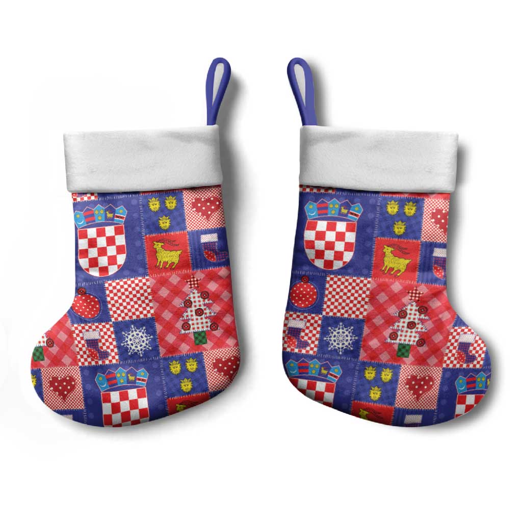 Croatia Christmas Patchwork Christmas Stocking - Wonder Print Shop