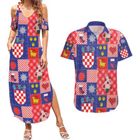Croatia Christmas Patchwork Couples Matching Summer Maxi Dress and Hawaiian Shirt - Wonder Print Shop