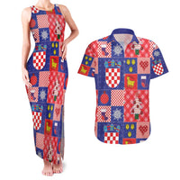 Croatia Christmas Patchwork Couples Matching Tank Maxi Dress and Hawaiian Shirt - Wonder Print Shop