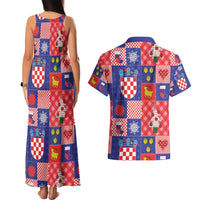 Croatia Christmas Patchwork Couples Matching Tank Maxi Dress and Hawaiian Shirt - Wonder Print Shop