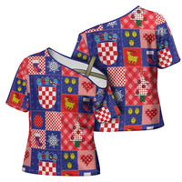 Croatia Christmas Patchwork Cross Shoulder Shirt - Wonder Print Shop