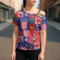 Croatia Christmas Patchwork Cross Shoulder Shirt - Wonder Print Shop