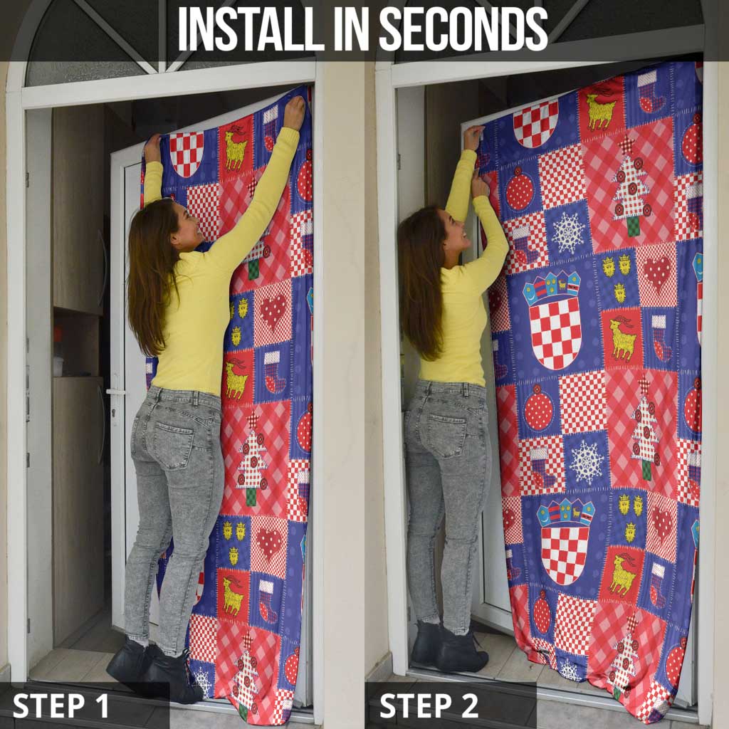 Croatia Christmas Patchwork Door Cover - Wonder Print Shop