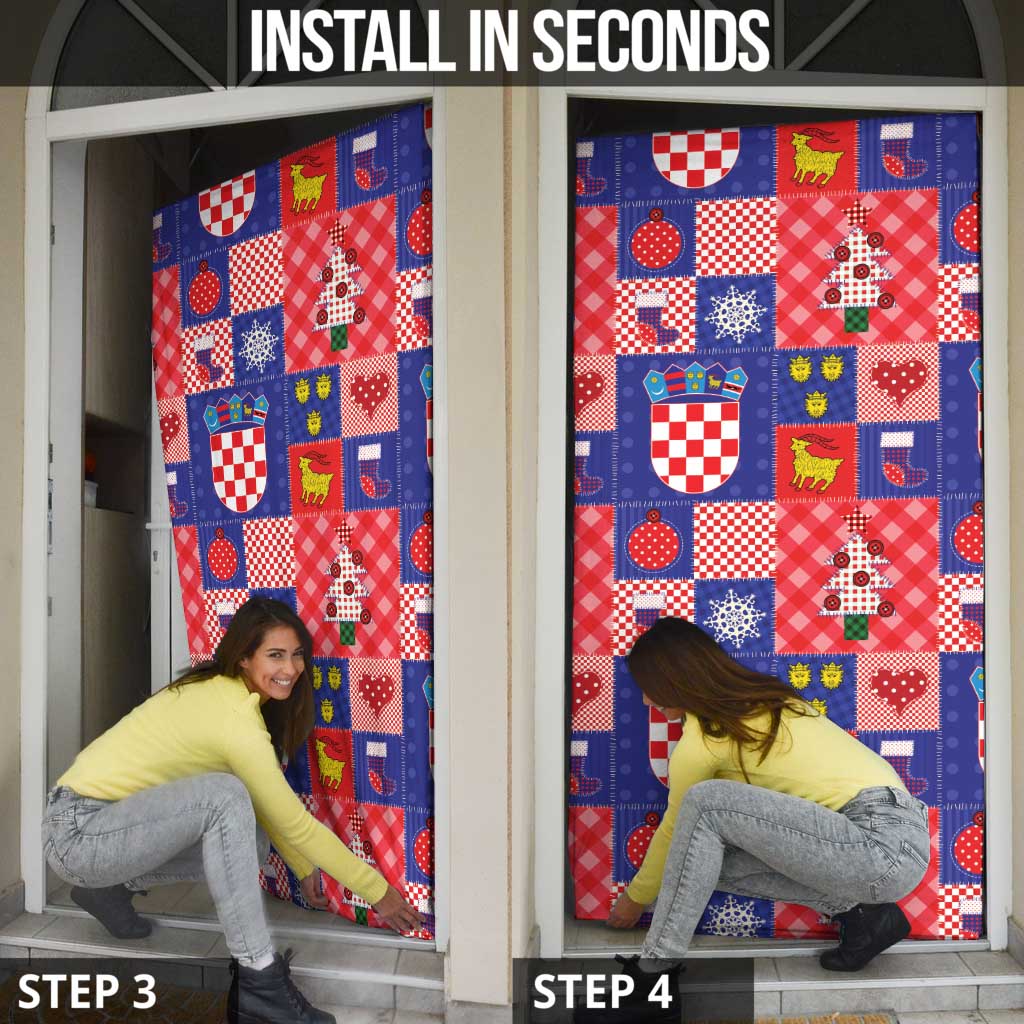 Croatia Christmas Patchwork Door Cover - Wonder Print Shop