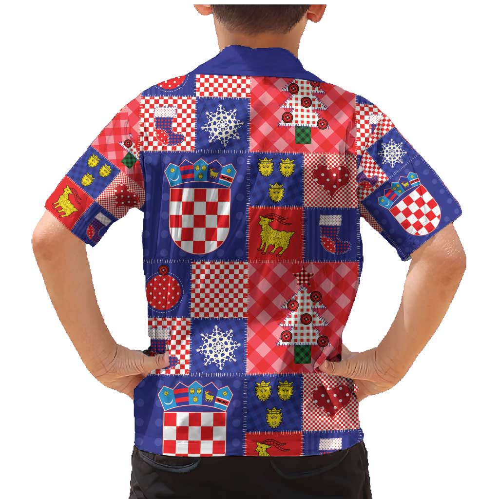 Croatia Christmas Patchwork Family Matching Mermaid Dress and Hawaiian Shirt - Wonder Print Shop