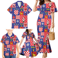 Croatia Christmas Patchwork Family Matching Mermaid Dress and Hawaiian Shirt - Wonder Print Shop