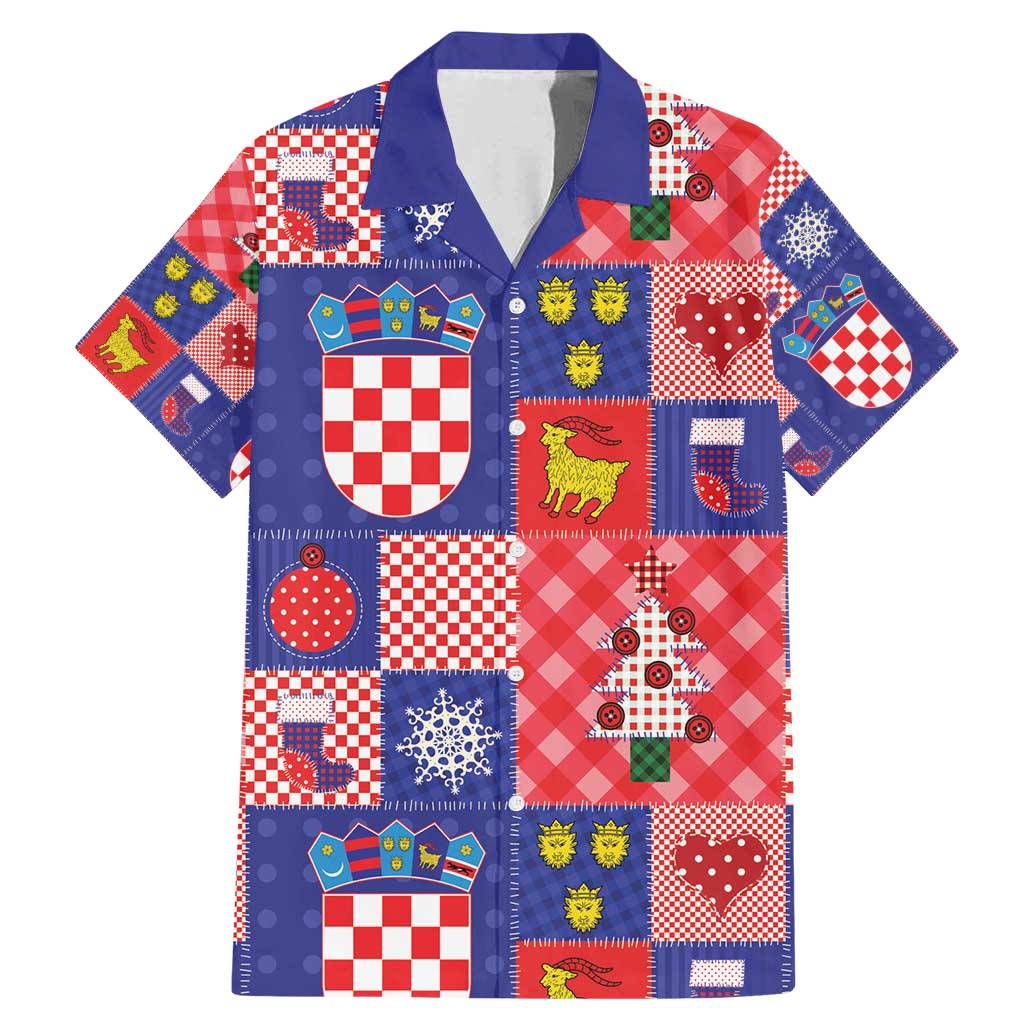 Croatia Christmas Patchwork Family Matching Mermaid Dress and Hawaiian Shirt - Wonder Print Shop