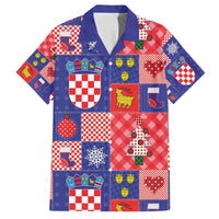 Croatia Christmas Patchwork Family Matching Off Shoulder Maxi Dress and Hawaiian Shirt - Wonder Print Shop
