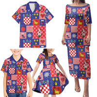 Croatia Christmas Patchwork Family Matching Puletasi and Hawaiian Shirt - Wonder Print Shop