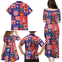 Croatia Christmas Patchwork Family Matching Puletasi and Hawaiian Shirt - Wonder Print Shop
