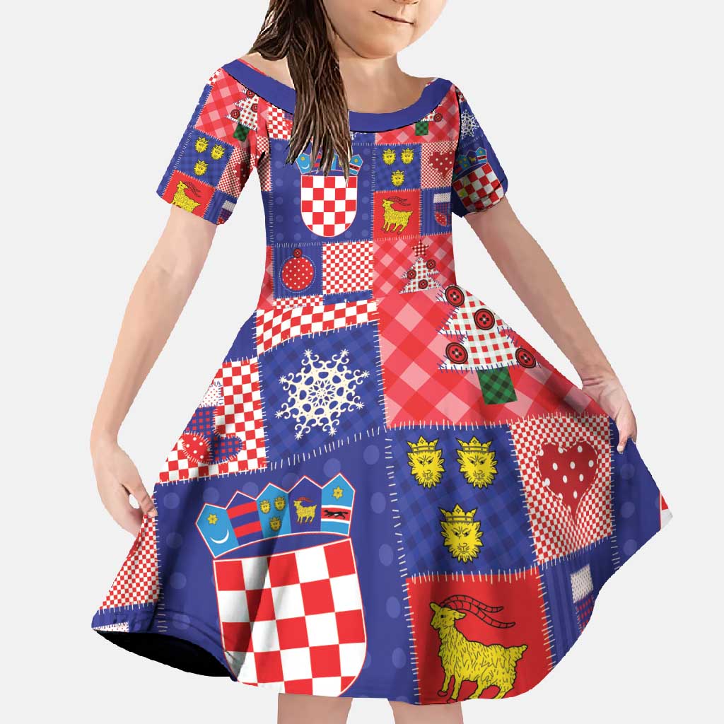 Croatia Christmas Patchwork Family Matching Summer Maxi Dress and Hawaiian Shirt - Wonder Print Shop