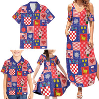 Croatia Christmas Patchwork Family Matching Summer Maxi Dress and Hawaiian Shirt - Wonder Print Shop