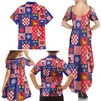 Croatia Christmas Patchwork Family Matching Summer Maxi Dress and Hawaiian Shirt - Wonder Print Shop