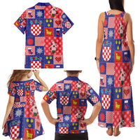 Croatia Christmas Patchwork Family Matching Tank Maxi Dress and Hawaiian Shirt - Wonder Print Shop