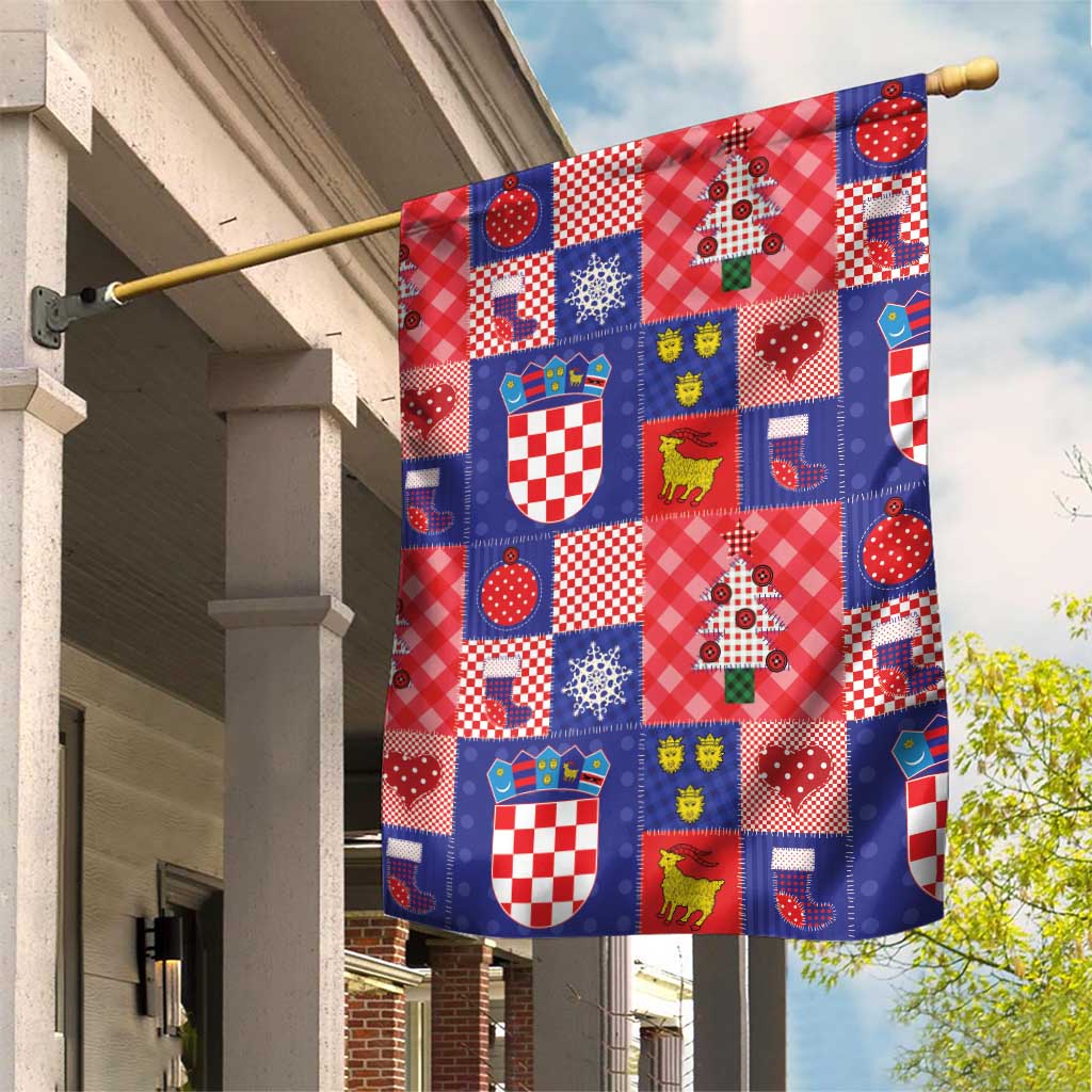 Croatia Christmas Patchwork Garden Flag - Wonder Print Shop
