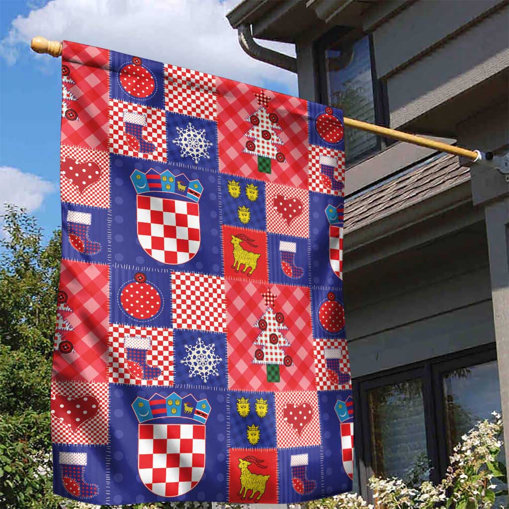 Croatia Christmas Patchwork Garden Flag - Wonder Print Shop