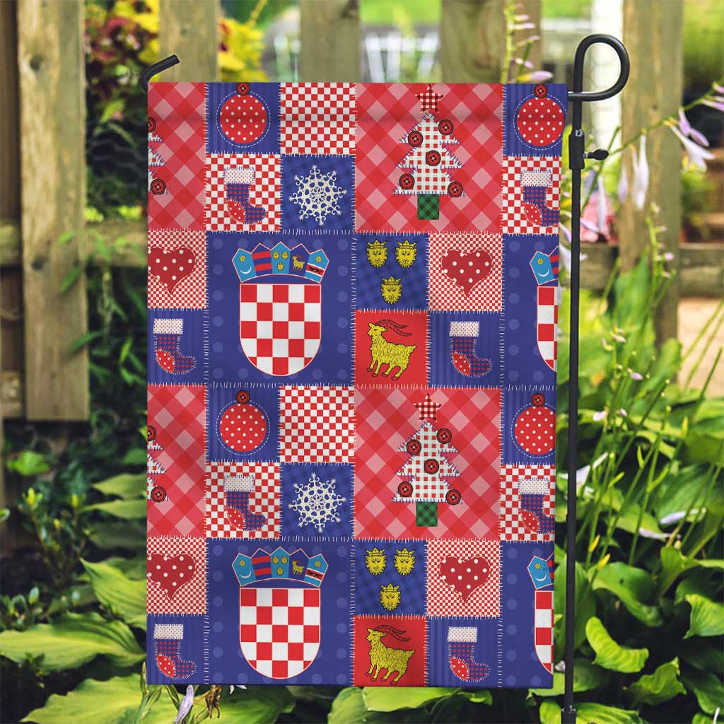 Croatia Christmas Patchwork Garden Flag - Wonder Print Shop