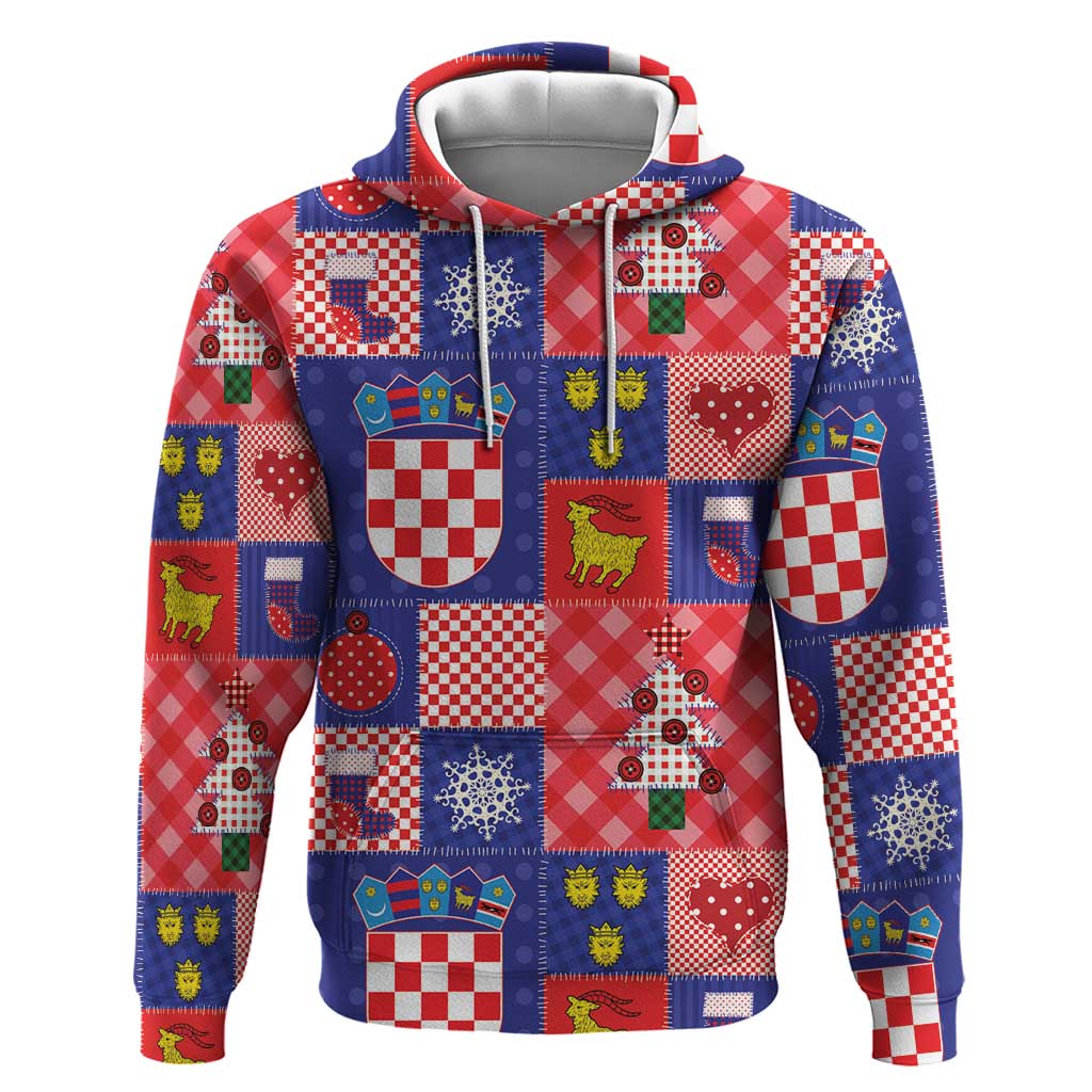 Croatia Christmas Patchwork Hoodie - Wonder Print Shop