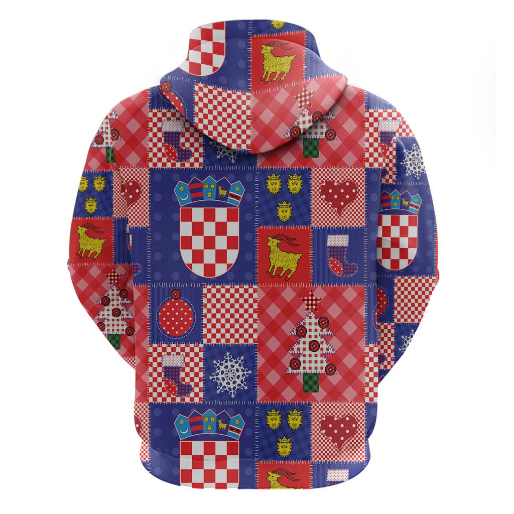 Croatia Christmas Patchwork Hoodie - Wonder Print Shop