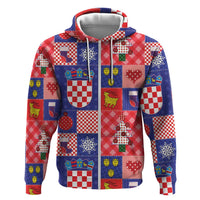 Croatia Christmas Patchwork Hoodie - Wonder Print Shop