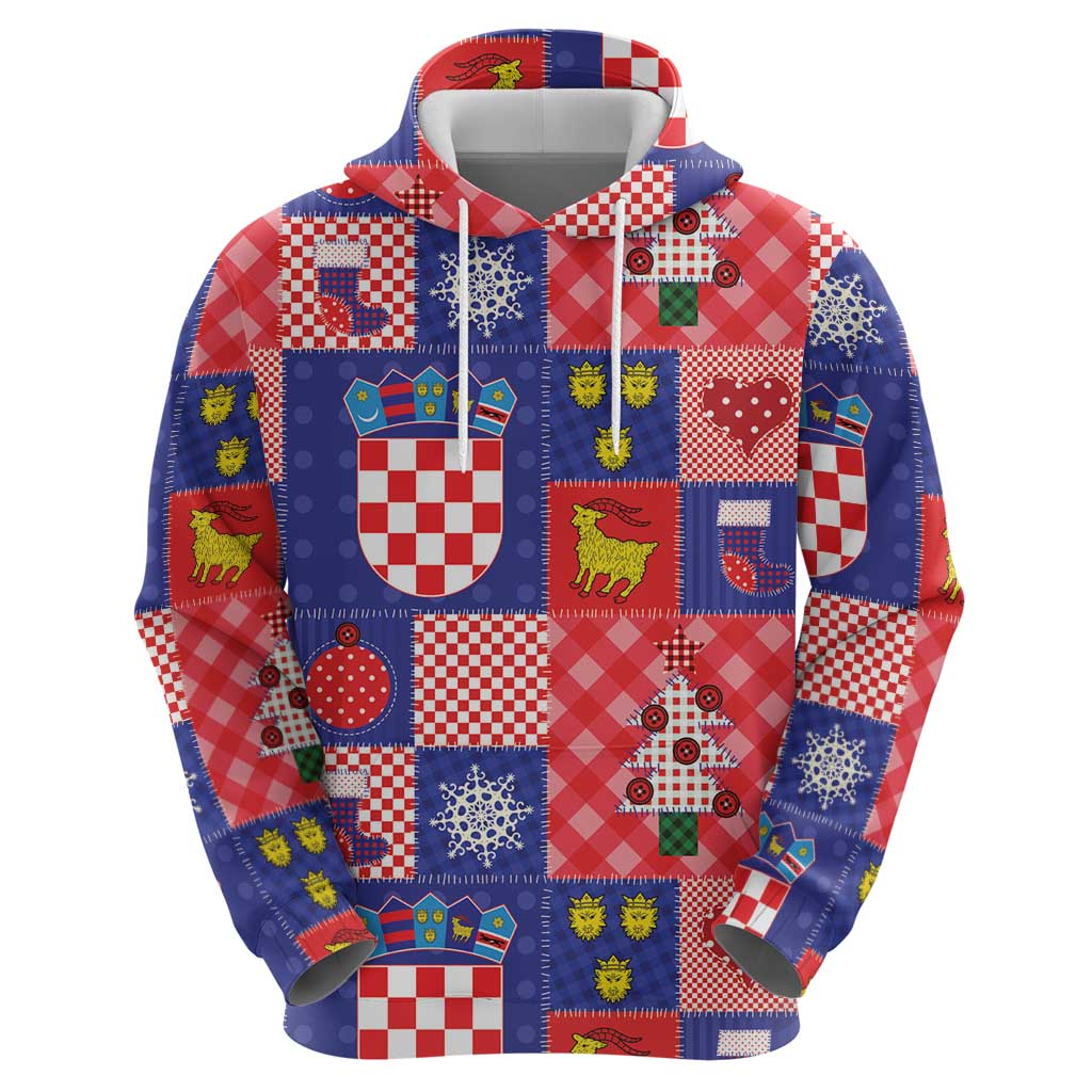 Croatia Christmas Patchwork Hoodie - Wonder Print Shop