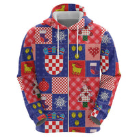 Croatia Christmas Patchwork Hoodie - Wonder Print Shop