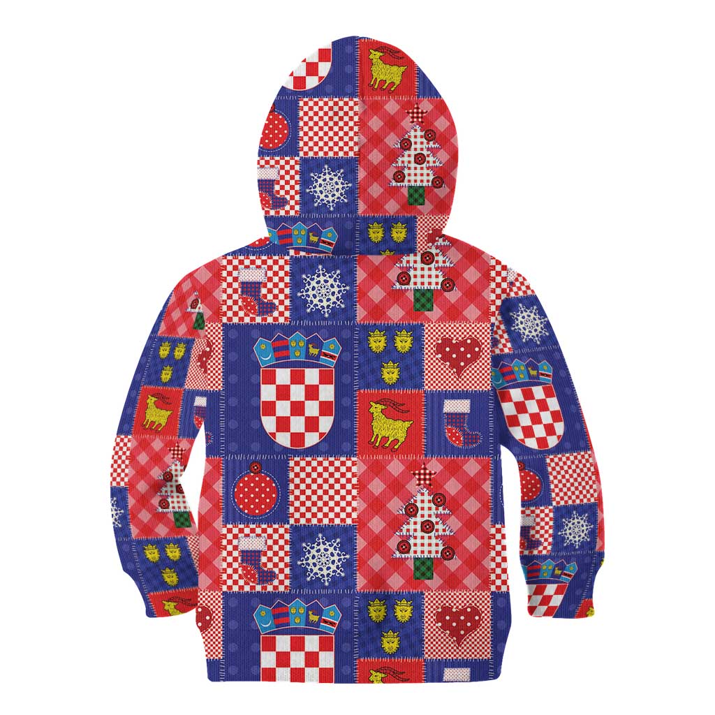 Croatia Christmas Patchwork Kid Hoodie - Wonder Print Shop