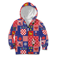 Croatia Christmas Patchwork Kid Hoodie - Wonder Print Shop