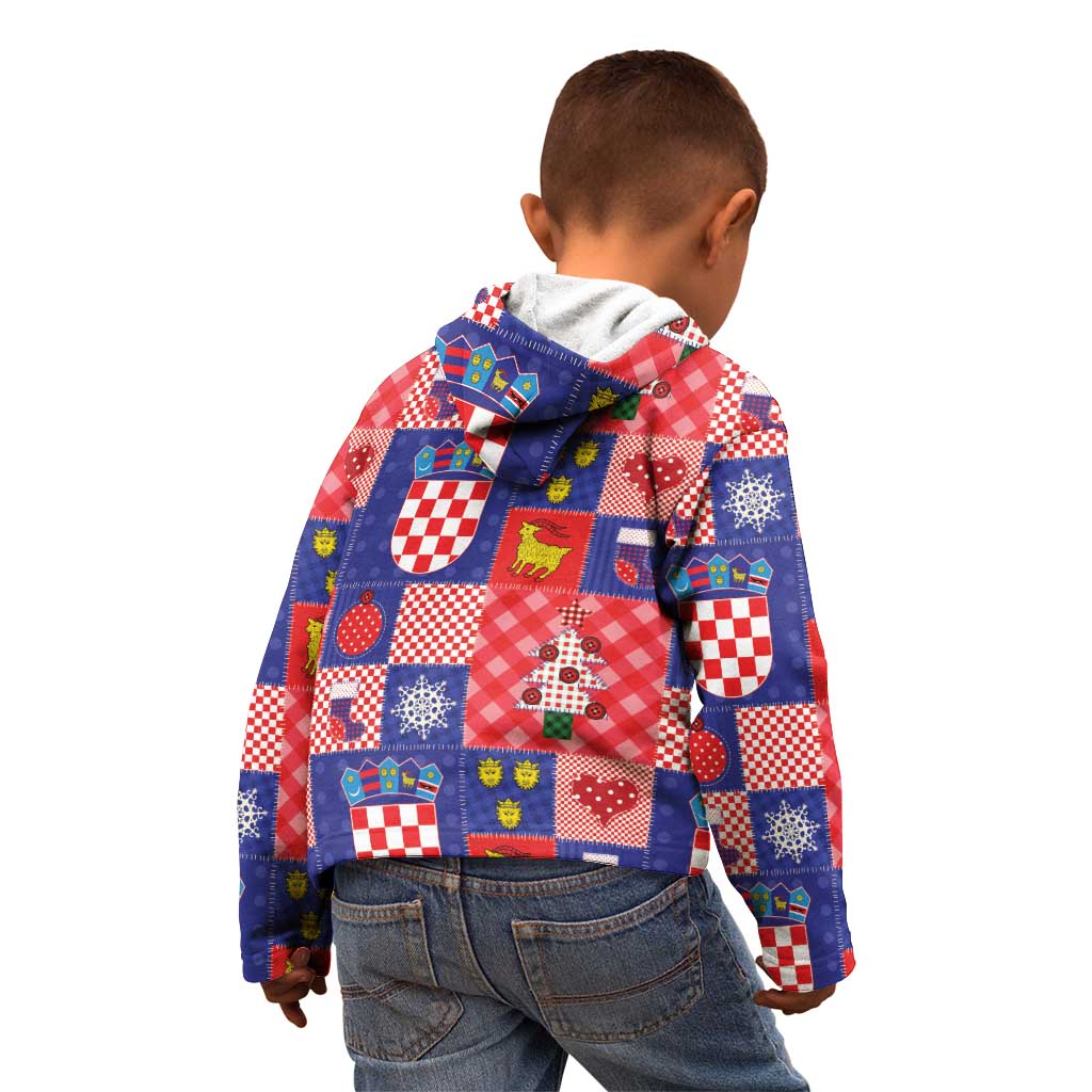 Croatia Christmas Patchwork Kid Hoodie - Wonder Print Shop