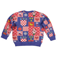 Croatia Christmas Patchwork Kid Ugly Christmas Sweater - Wonder Print Shop