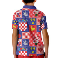 Croatia Christmas Patchwork Kid Polo Shirt - Wonder Print Shop
